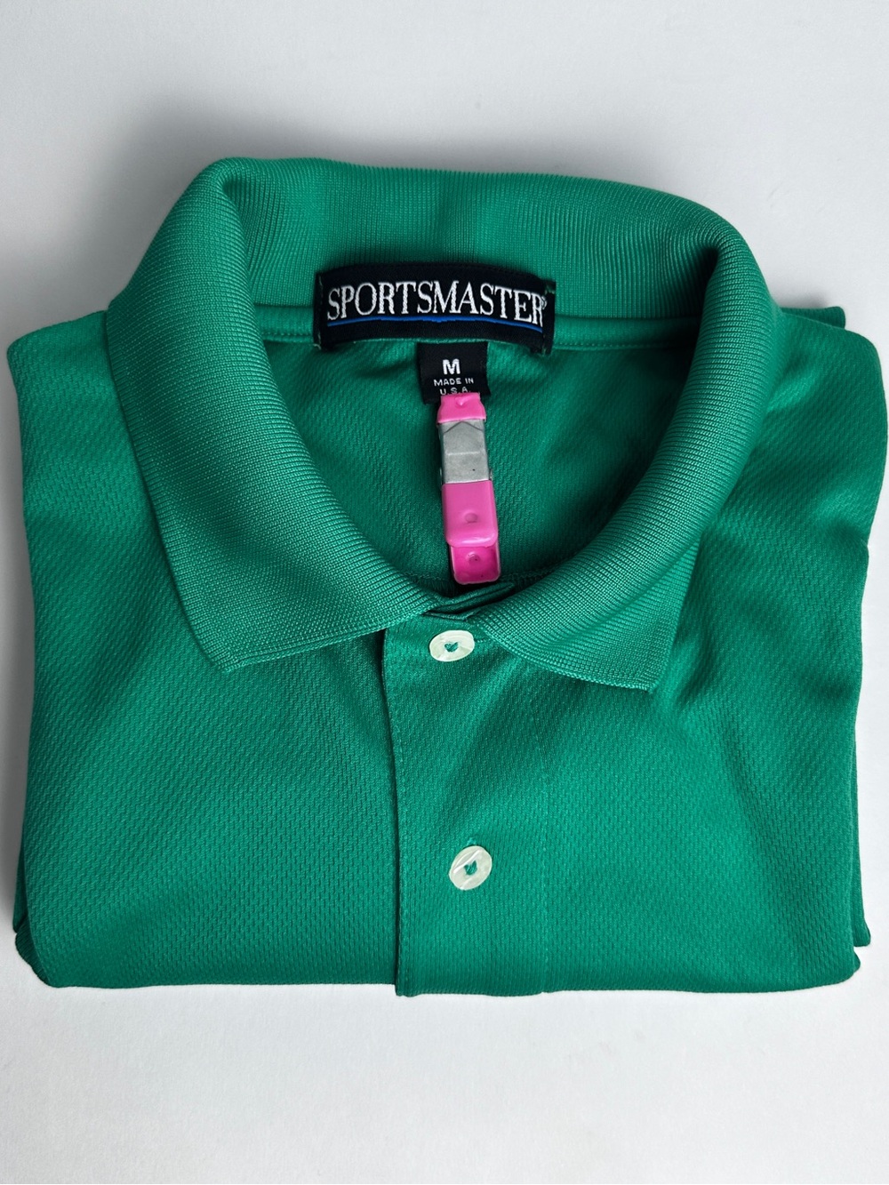 Vintage Sportmaster golf polo shirt M green USA made New York England Charit